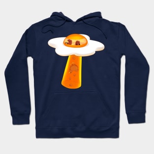 U.F.E. - Unidentified Frying Egg - Breakfast UFO Abducting Chicken Hoodie